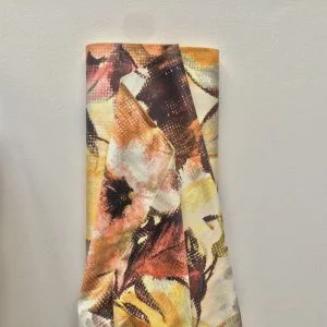 Stretchkatoen Bloemen Bruin