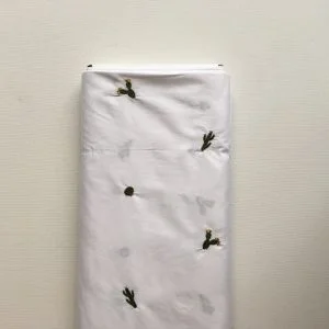 Stretchkatoen Wit Cactus