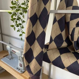 Punta Argyle Ruit Beige Blauw