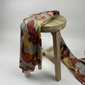 Viscose Satijn Botanisch Artdeco