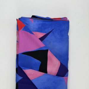 Viscose Blauw Roze Bloem