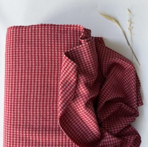Houndstooth Wol Rood Roze