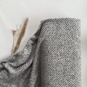 Wol Visgraat Zwart Wit